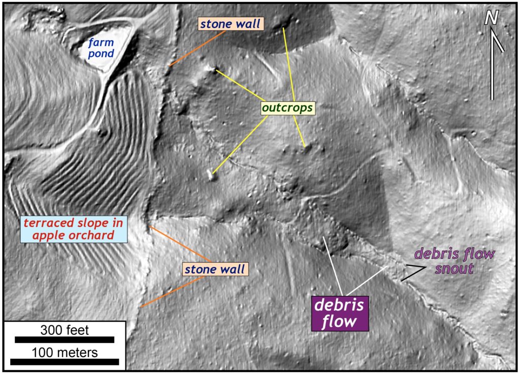 Hill shade/slope shade map of the southeastern side of Carter Mountain.